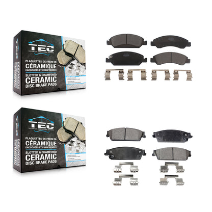 [Avant + Arrière] Kit de plaquette (céramique) de frein pour Chevrolet Silverado 1500 GMC Sierra Tahoe Suburban Yukon Cadillac XL Avalanche Escalade ESV EXT KTC-100158