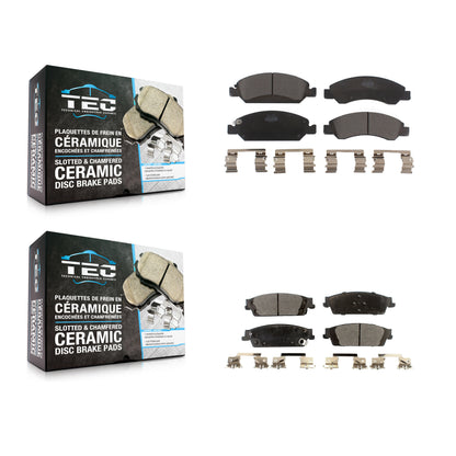 [Avant + Arrière] Kit de plaquette (céramique) de frein pour Chevrolet Silverado 1500 GMC Sierra Tahoe Suburban Yukon Cadillac XL Escalade ESV LD Limited KTC-100159