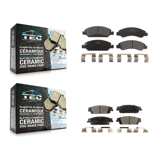 [Avant + Arrière] Kit de plaquette (céramique) de frein pour Chevrolet Silverado 1500 GMC Sierra Tahoe Suburban Yukon Cadillac XL Escalade ESV LD Limited KTC-100159