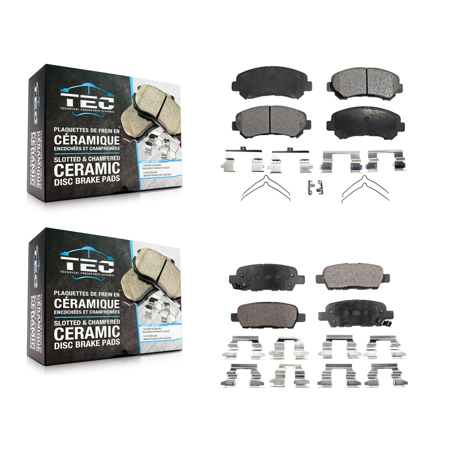 [Avant + Arrière] Kit de plaquette (céramique) de frein pour Nissan Rogue Maxima Sentra Select Juke KTC-100167