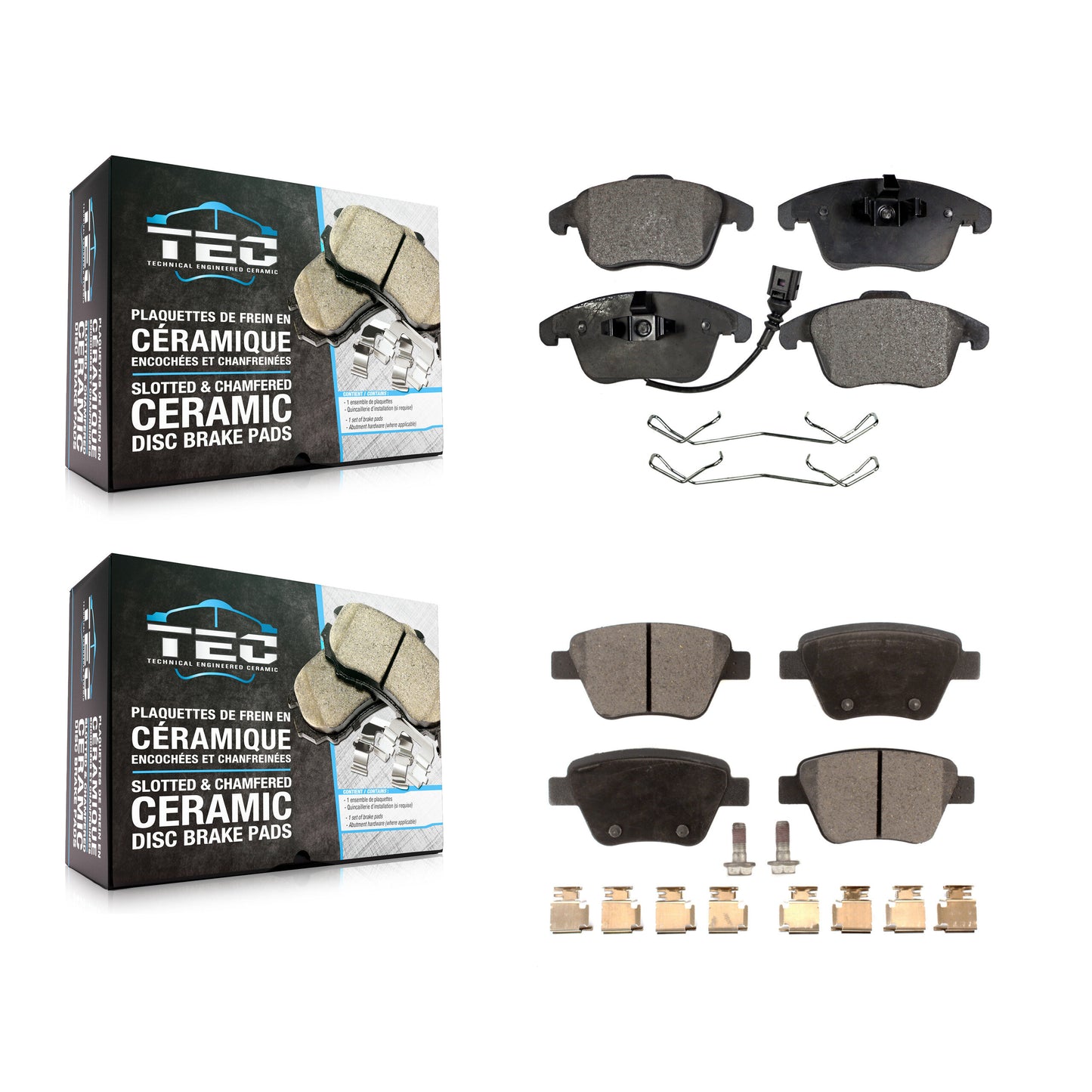 [Avant + Arrière] Kit de plaquette (céramique) de frein pour Volkswagen Passat KTC-100169