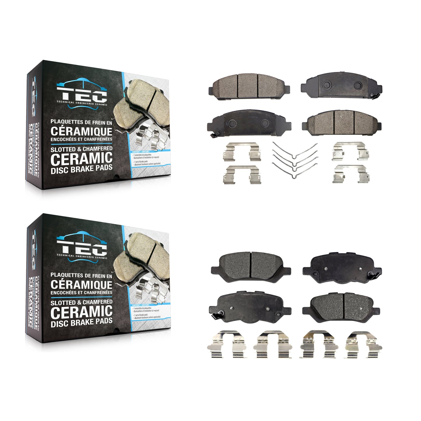 [Avant + Arrière] Kit de plaquette (céramique) de frein pour 2009-2016 Toyota Venza KTC-100179