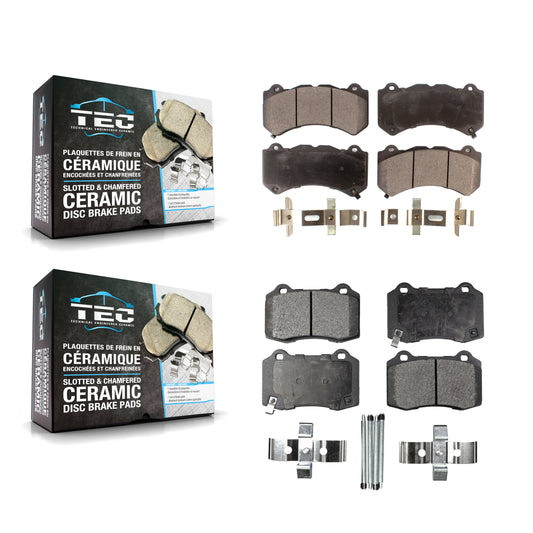 [Avant + Arrière] Kit de plaquette (céramique) de frein pour Jeep Grand Cherokee Dodge Charger Chevrolet Camaro Challenger Cadillac CTS Durango KTC-100182