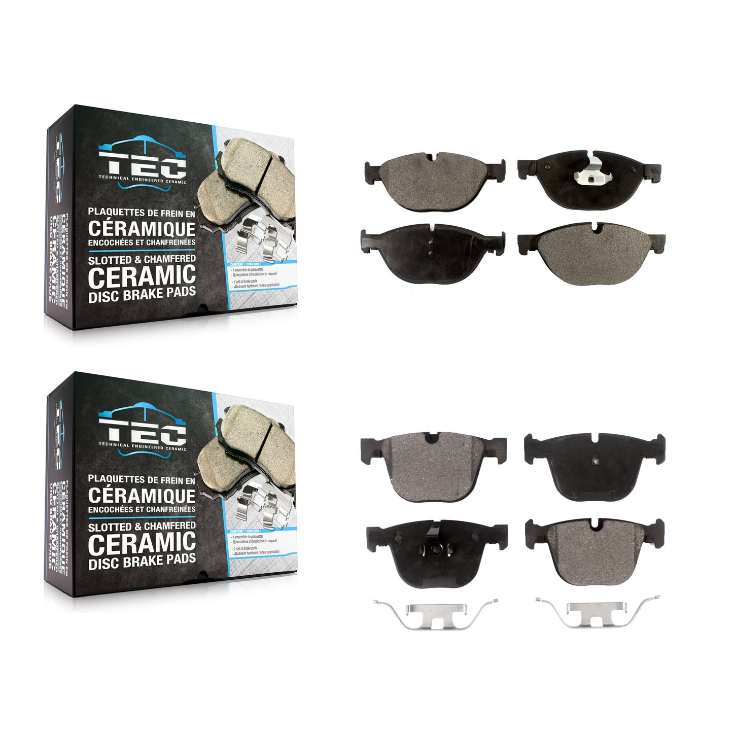 [Avant + Arrière] Kit de plaquette (céramique) de frein pour BMW 750Li xDrive 750i 740Li 740i 535i GT 550i Alpina B7 B7L ActiveHybrid 7 KTC-100189