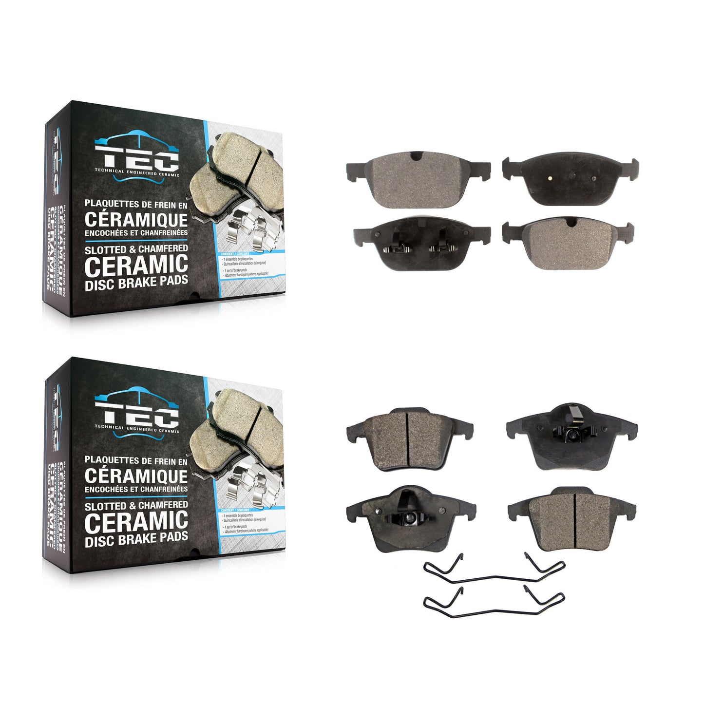 [Avant + Arrière] Kit de plaquette (céramique) de frein pour 2003-2014 Volvo XC90 avec 328mm Diameter Rotor KTC-100192