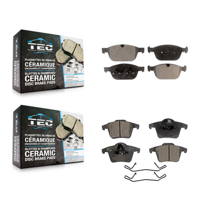 [Avant + Arrière] Kit de plaquette (céramique) de frein pour 2003-2014 Volvo XC90 avec 328mm Diameter Rotor KTC-100192