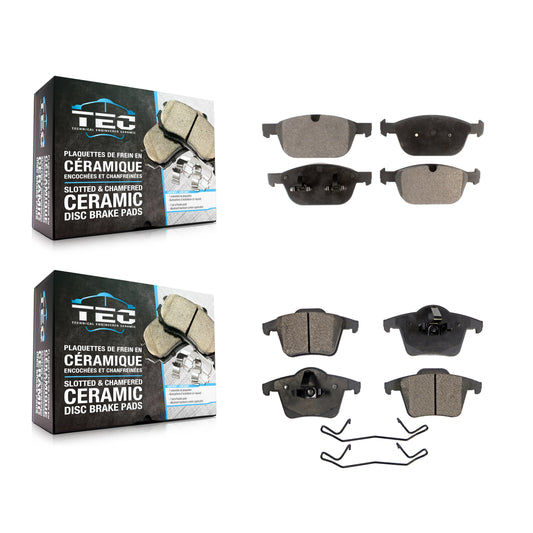 [Avant + Arrière] Kit de plaquette (céramique) de frein pour 2003-2014 Volvo XC90 avec 328mm Diameter Rotor KTC-100192
