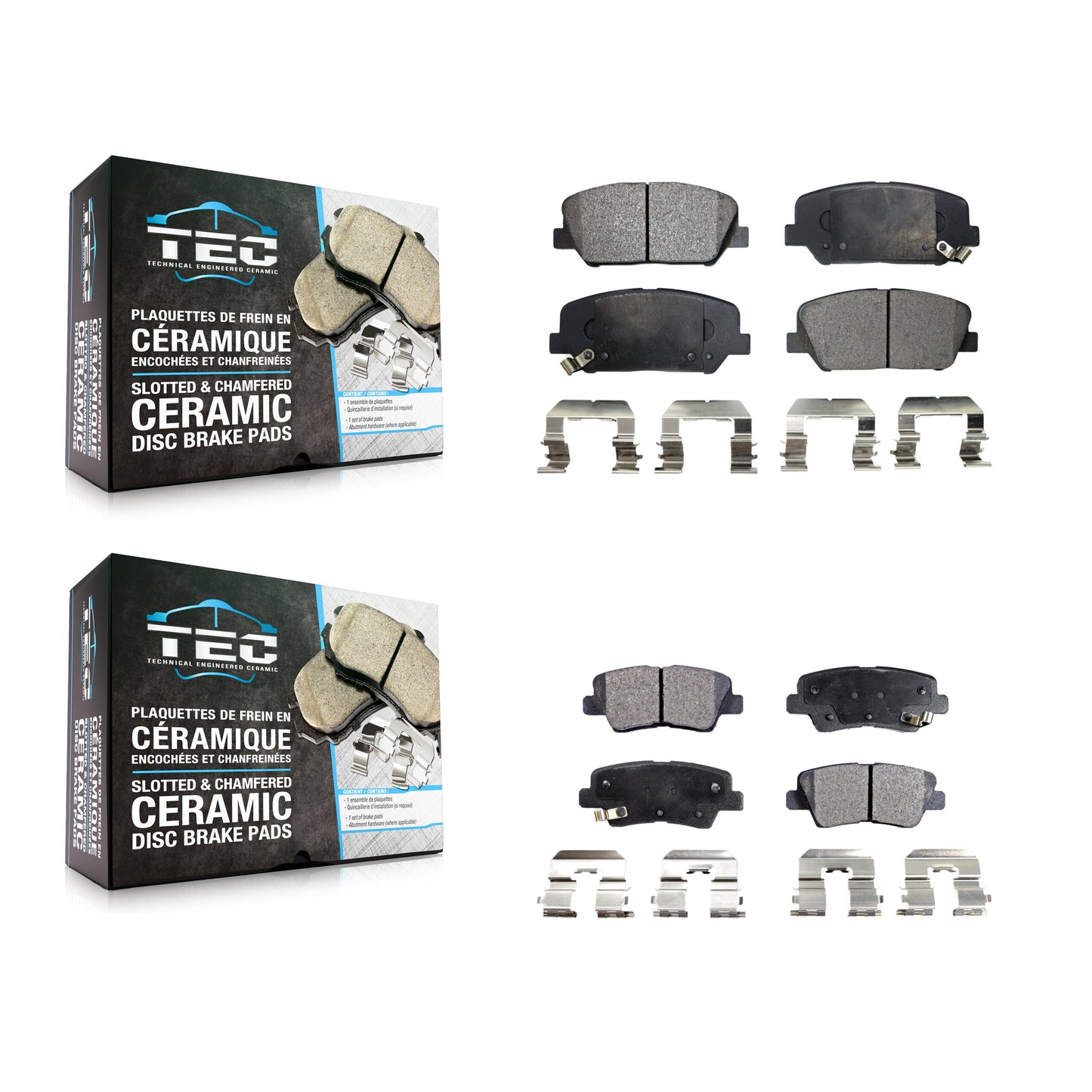 [Avant + Arrière] Kit de plaquette (céramique) de frein pour Kia Optima Hyundai Veloster Forte Koup KTC-100195