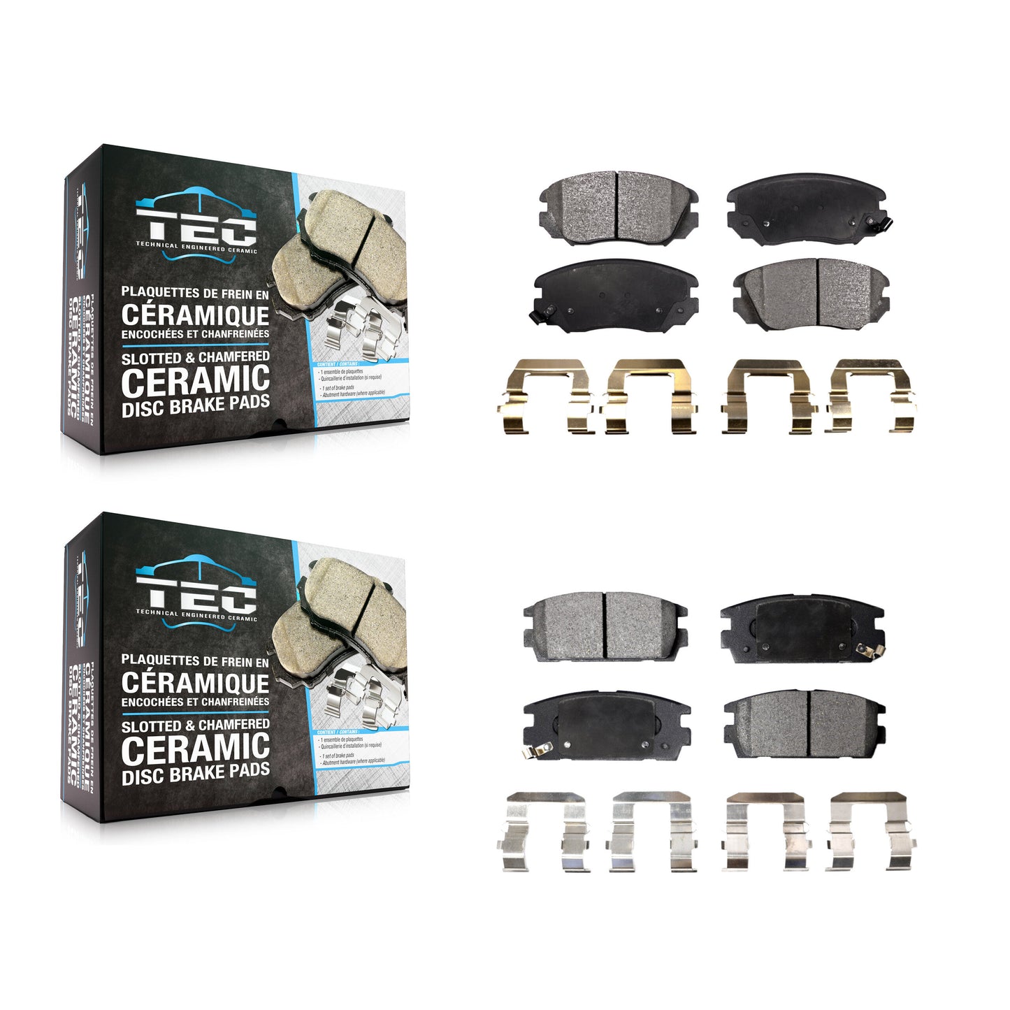 [Avant + Arrière] Kit de plaquette (céramique) de frein pour 2010-2017 Chevrolet Equinox GMC Terrain KTC-100199