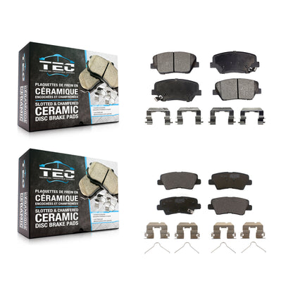 [Avant + Arrière] Kit de plaquette (céramique) de frein pour 2014-2017 Kia Rondo avec Manual Parking KTC-100206