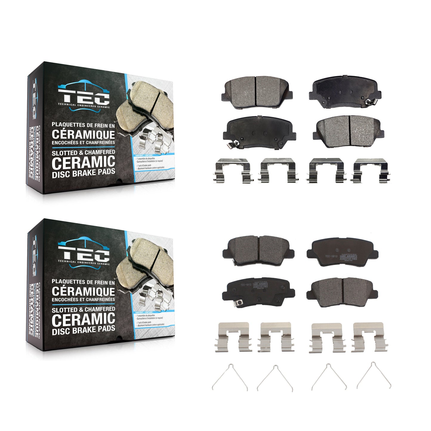 [Avant + Arrière] Kit de plaquette (céramique) de frein pour 2014-2017 Kia Rondo avec Electric Parking KTC-100207