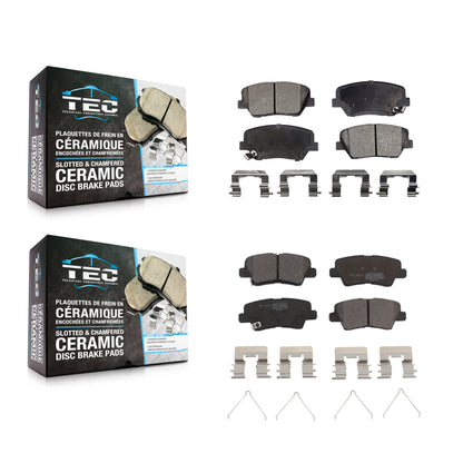 [Avant + Arrière] Kit de plaquette (céramique) de frein pour 2014-2017 Kia Rondo avec Electric Parking KTC-100207