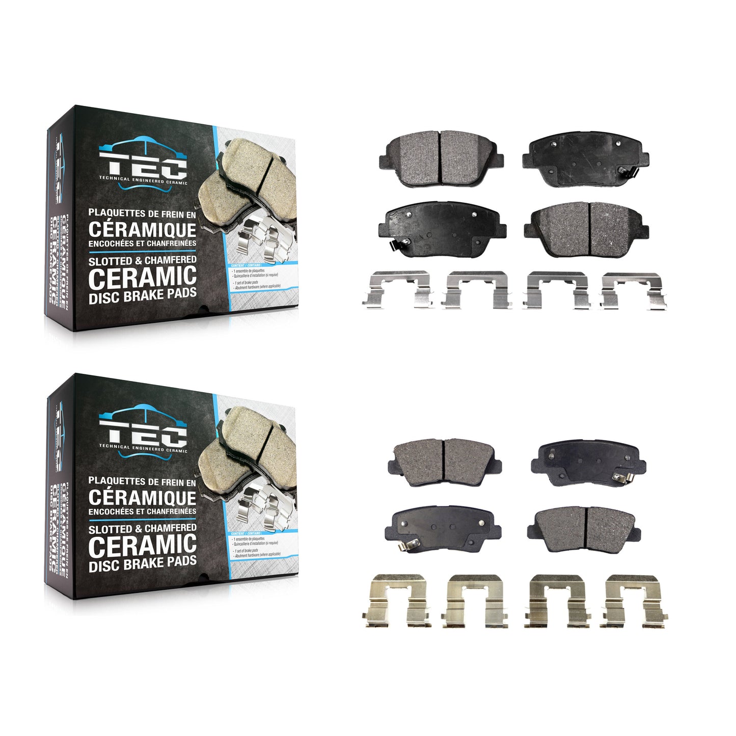 [Avant + Arrière] Kit de plaquette (céramique) de frein pour Hyundai Sonata Kia Optima KTC-100208