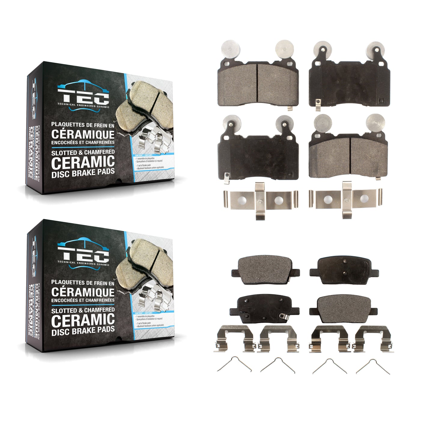[Avant + Arrière] Kit de plaquette (céramique) de frein pour 2016-2020 Cadillac CT6 avec 345mm Diameter Rotor KTC-100220