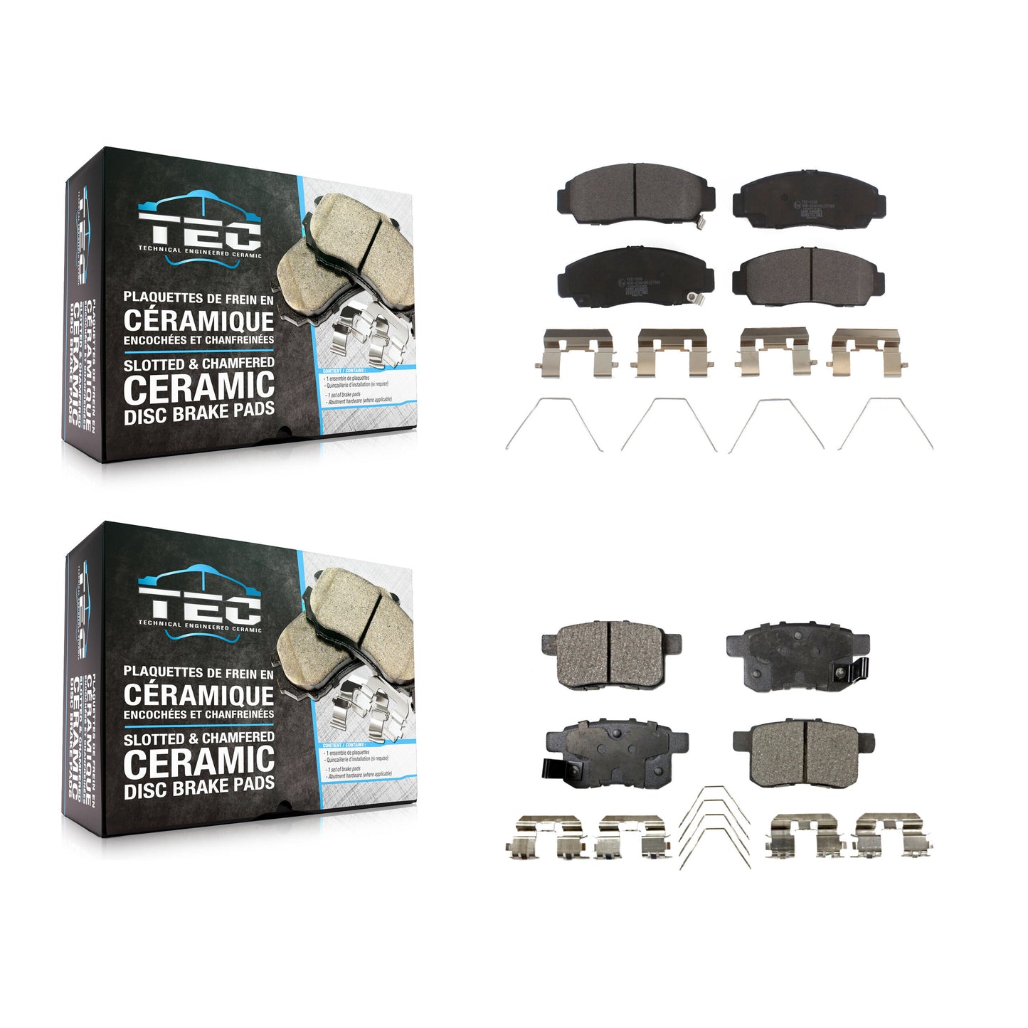 [Avant + Arrière] Kit de plaquette (céramique) de frein pour Honda Accord Acura TSX KTC-100224