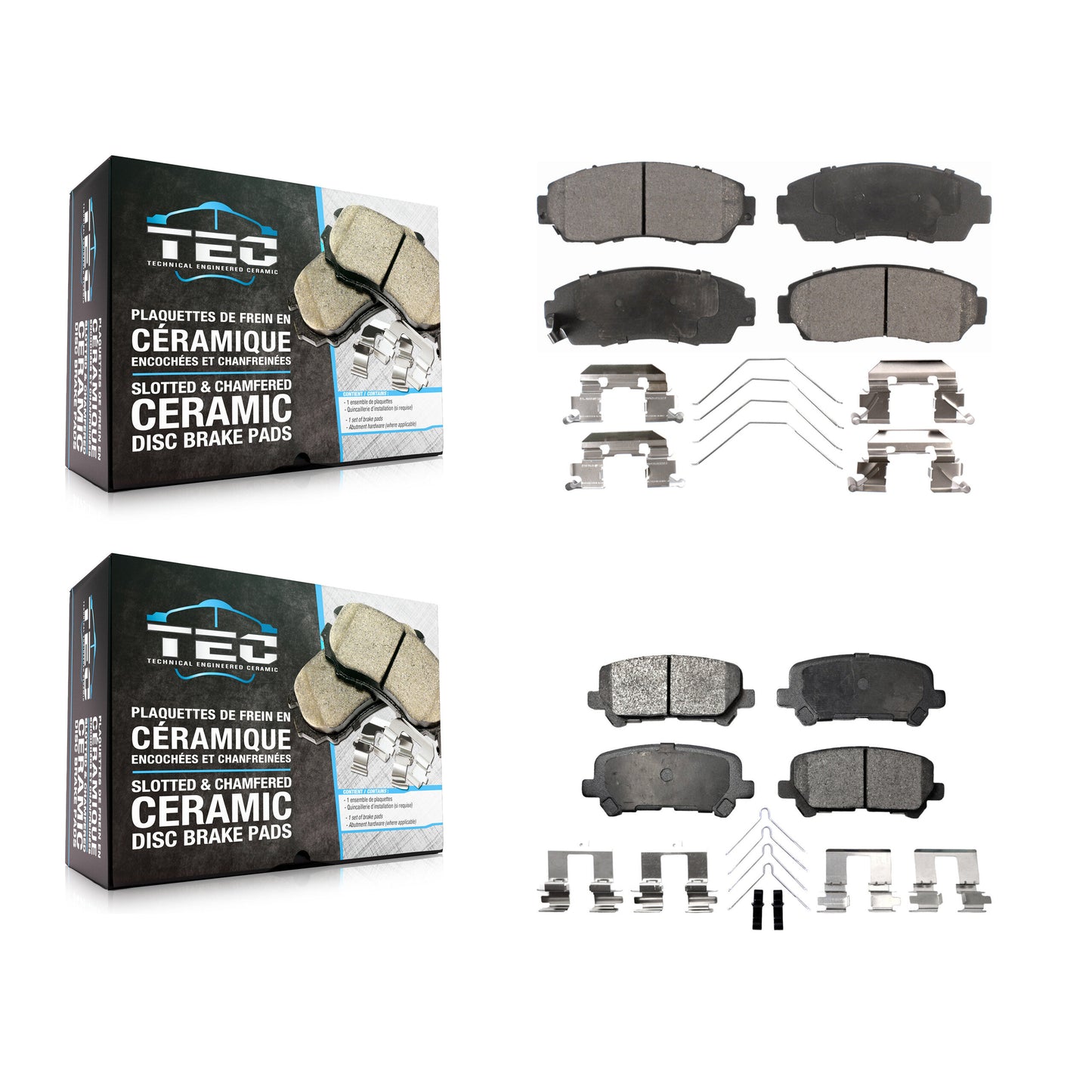 [Avant + Arrière] Kit de plaquette (céramique) de frein pour 2011-2017 Honda Odyssey KTC-100232