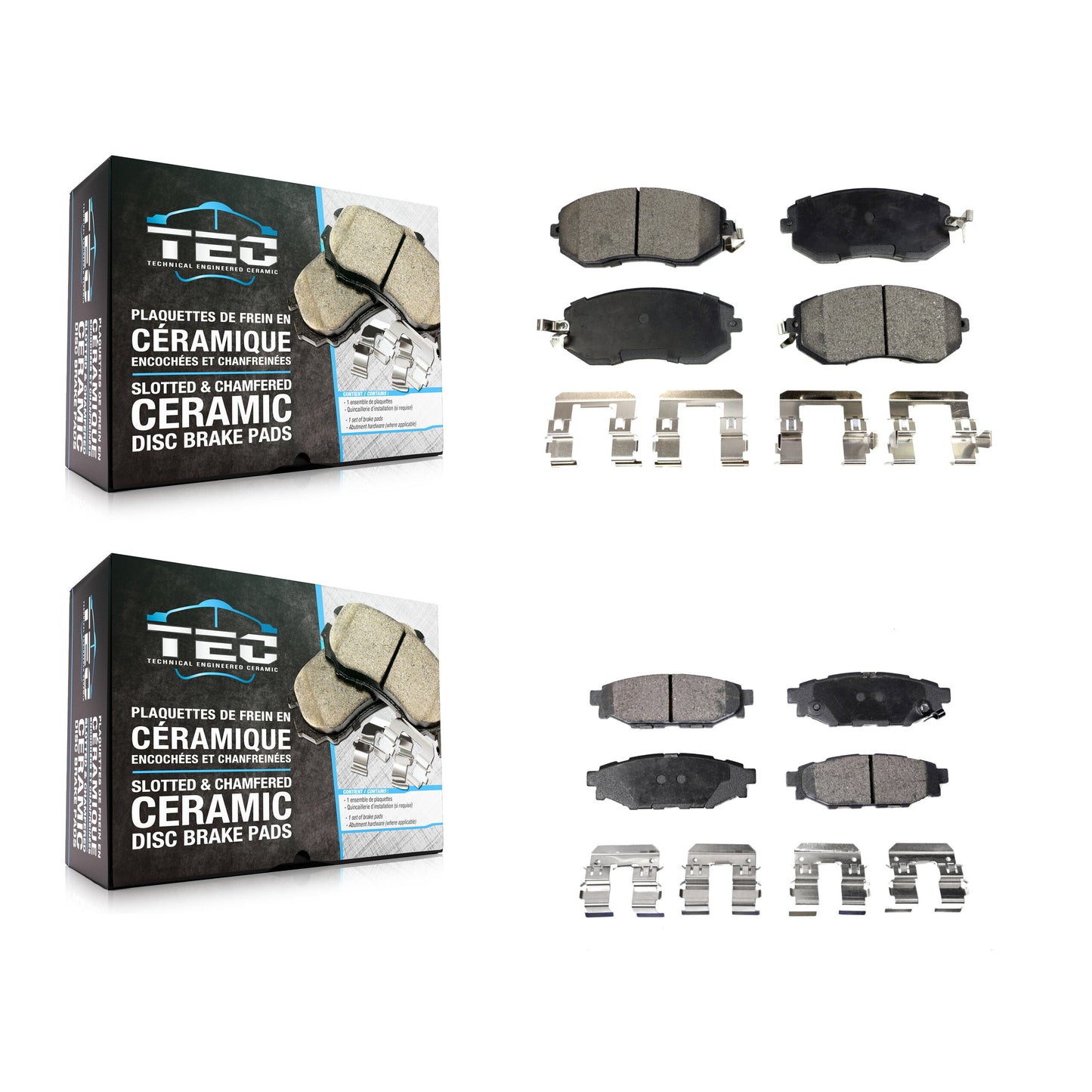 [Avant + Arrière] Kit de plaquette (céramique) de frein pour Subaru Forester Impreza Outback XV Crosstrek Legacy Scion FR-S BRZ WRX KTC-100237
