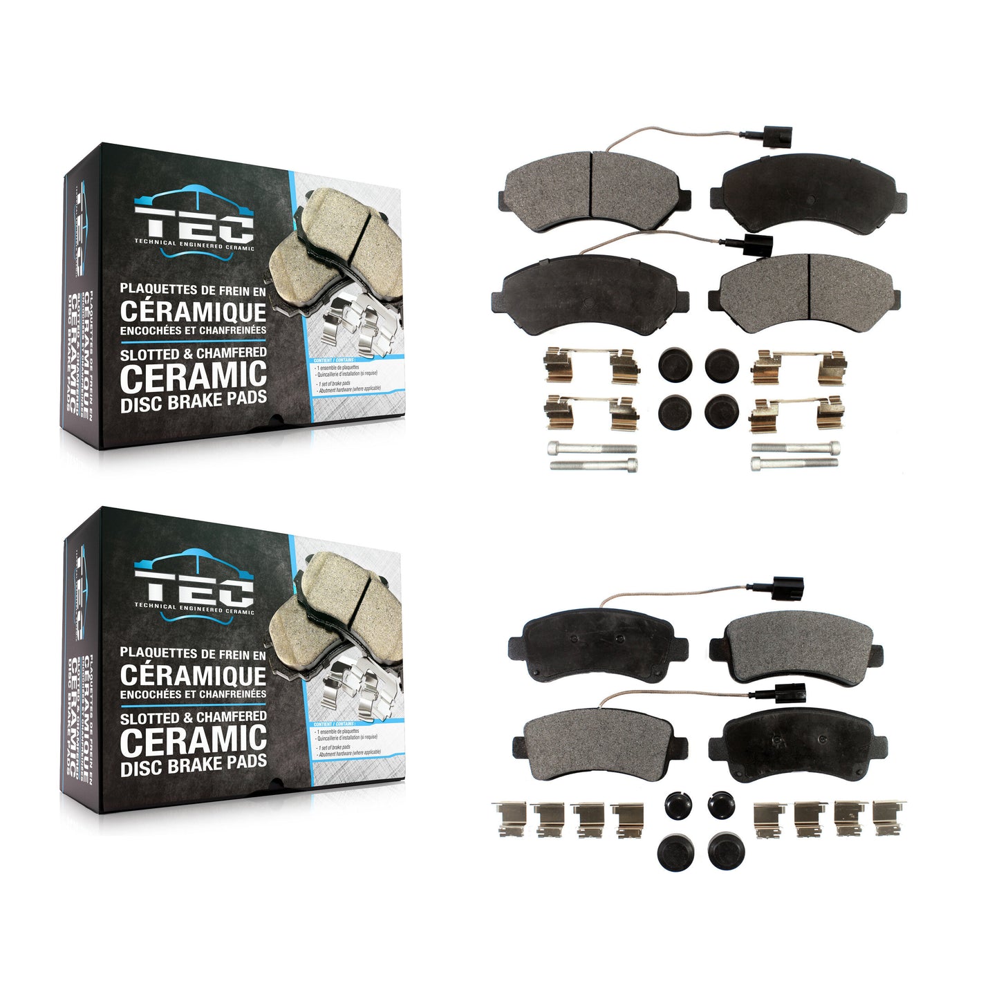 [Avant + Arrière] Kit de plaquette (céramique) de frein pour Ram ProMaster 1500 2500 3500 KTC-100241