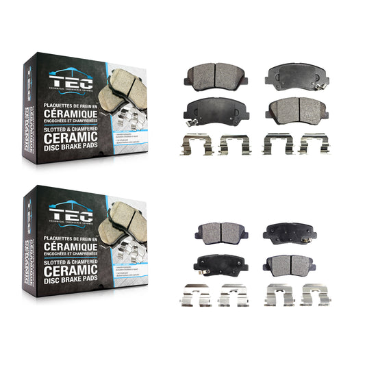 [Avant + Arrière] Kit de plaquette (céramique) de frein pour Hyundai Elantra Kia Accent Forte Rio Veloster GT Forte5 Coupe Koup KTC-100243