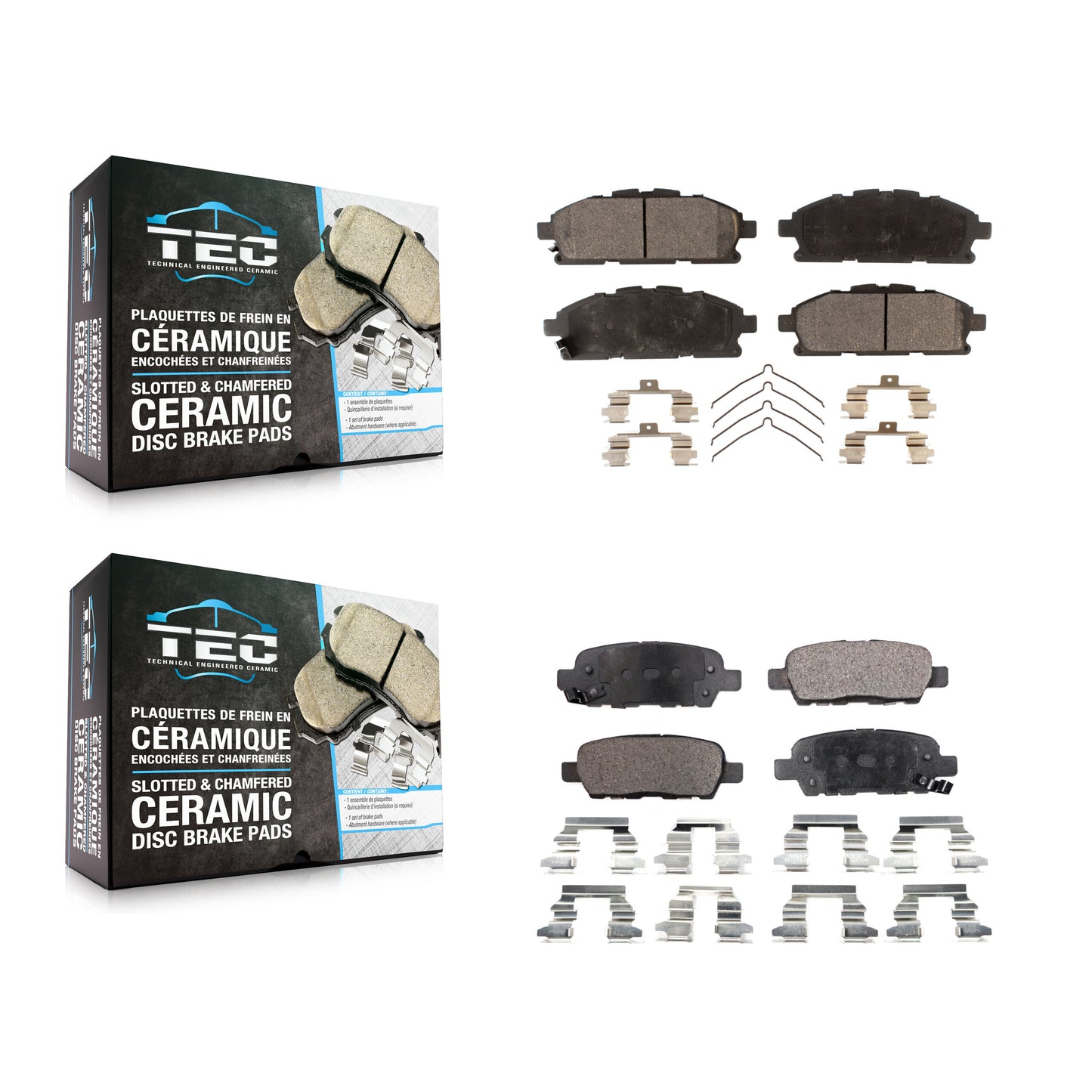 [Avant + Arrière] Kit de plaquette (céramique) de frein pour 2011-2017 Nissan Quest KTC-100245