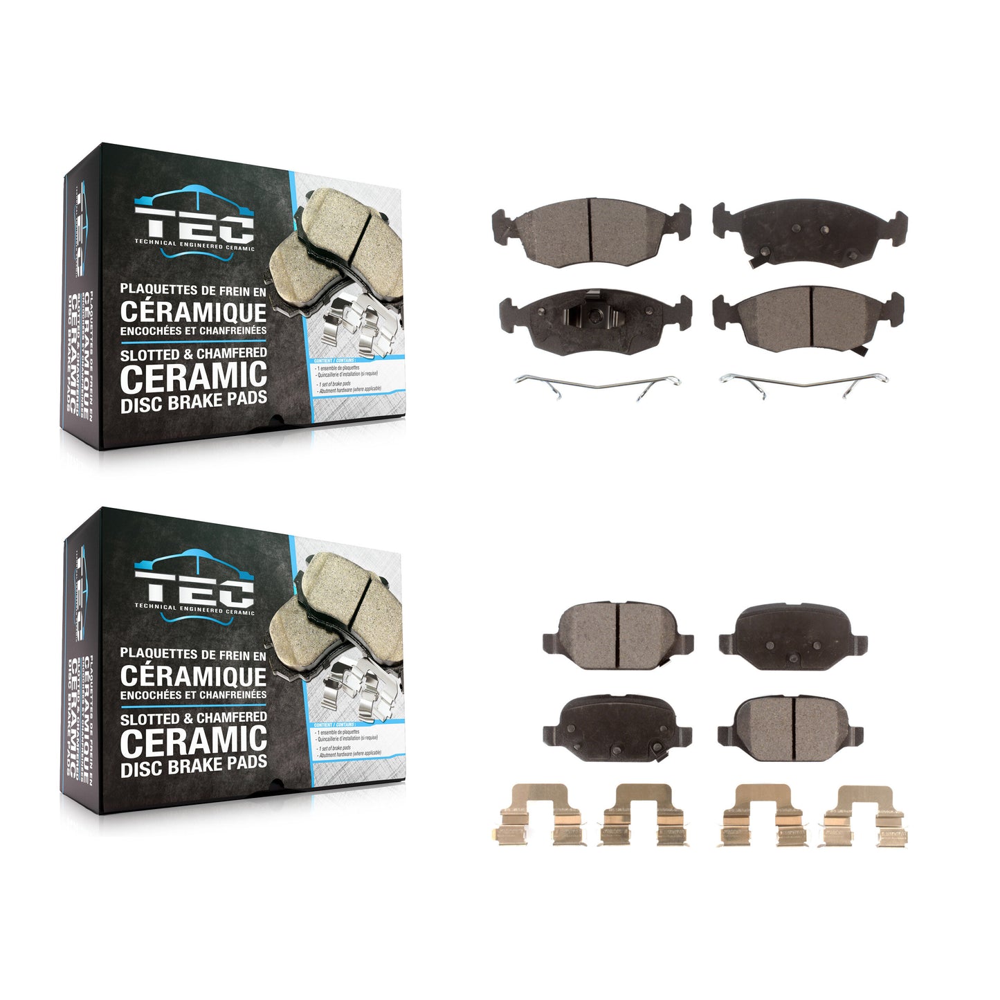 [Avant + Arrière] Kit de plaquette (céramique) de frein pour Fiat 500 KTC-100252