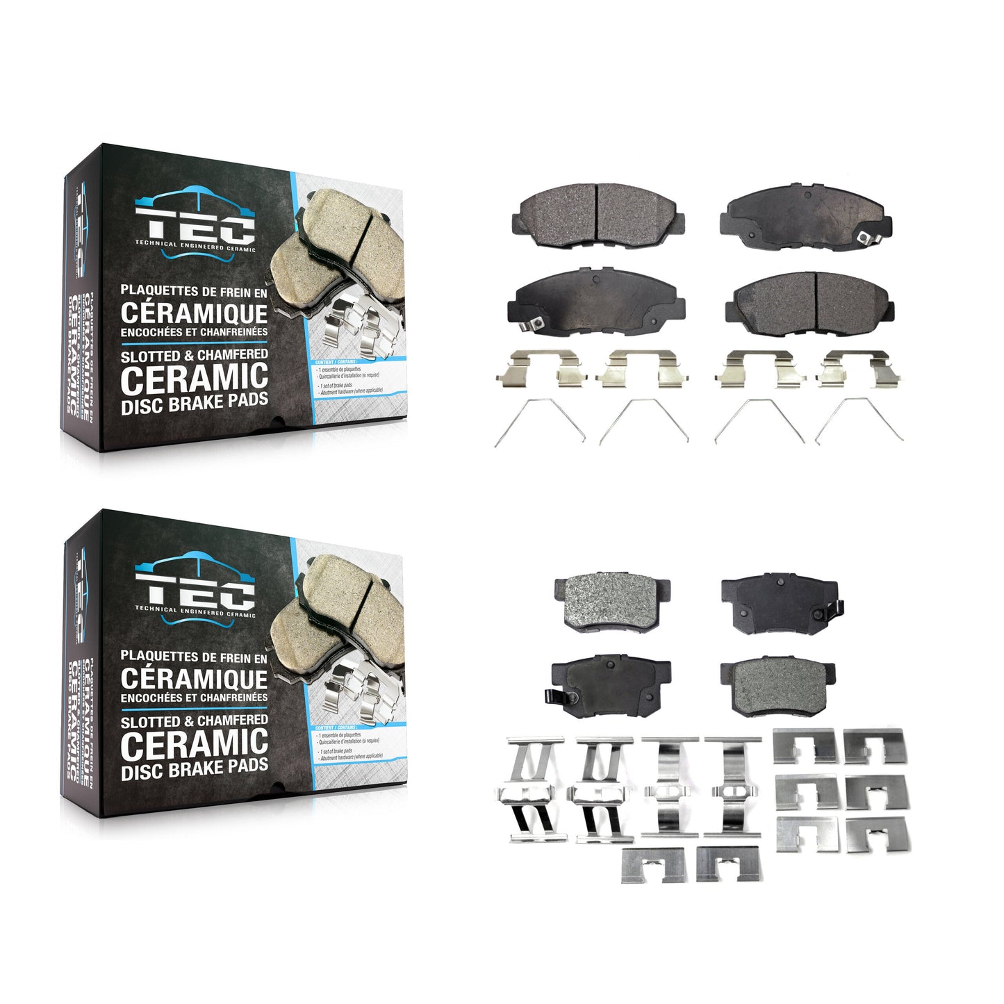 [Avant + Arrière] Kit de plaquette (céramique) de frein pour Honda Civic KTC-100253