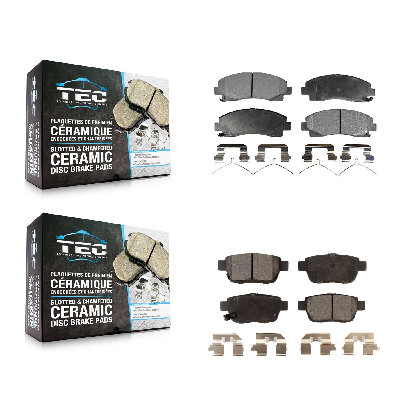 [Avant + Arrière] Kit de plaquette (céramique) de frein pour Honda Ridgeline Acura TL KTC-100254