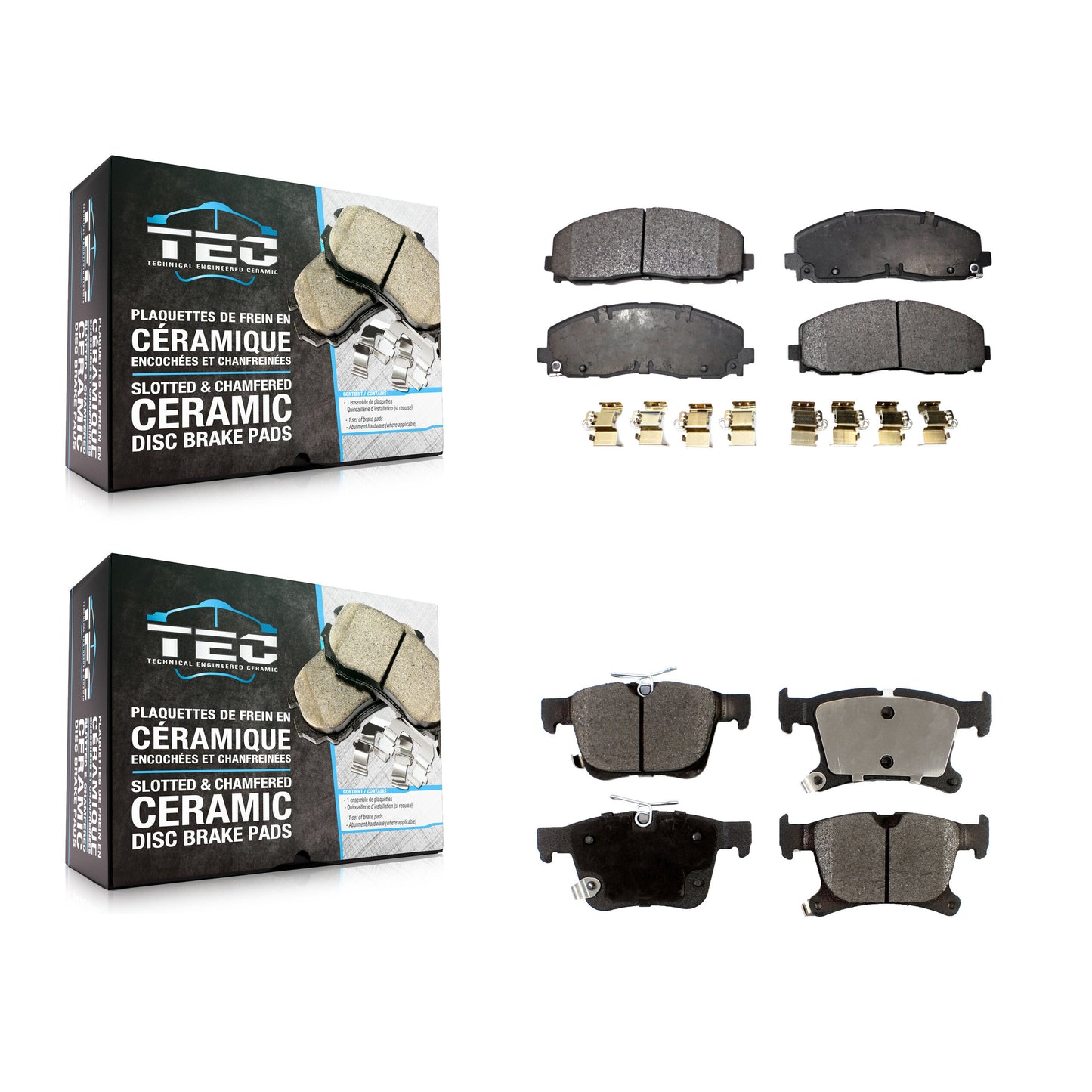 [Avant + Arrière] Kit de plaquette (céramique) de frein pour Chrysler Pacifica Voyager Grand Caravan KTC-100257