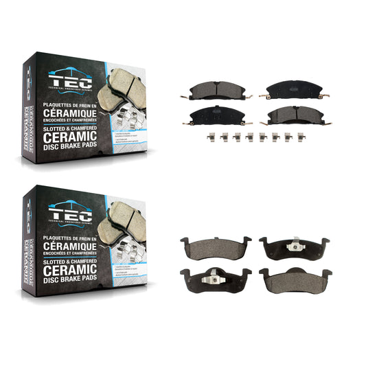 [Avant + Arrière] Kit de plaquette (céramique) de frein pour 2017-2019 Lincoln MKT avec Vented Rotors KTC-100261