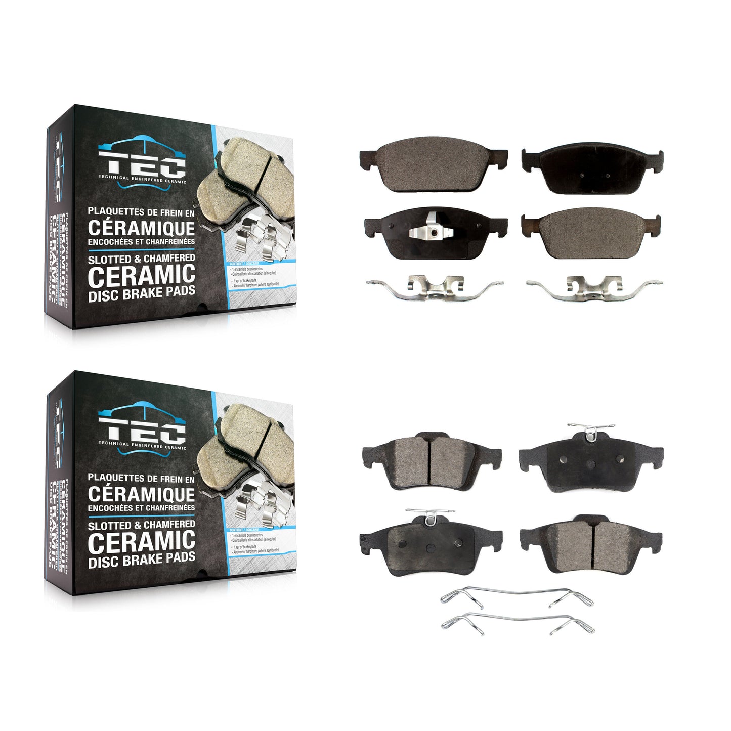 [Avant + Arrière] Kit de plaquette (céramique) de frein pour 2013-2018 Ford Focus ST KTC-100279
