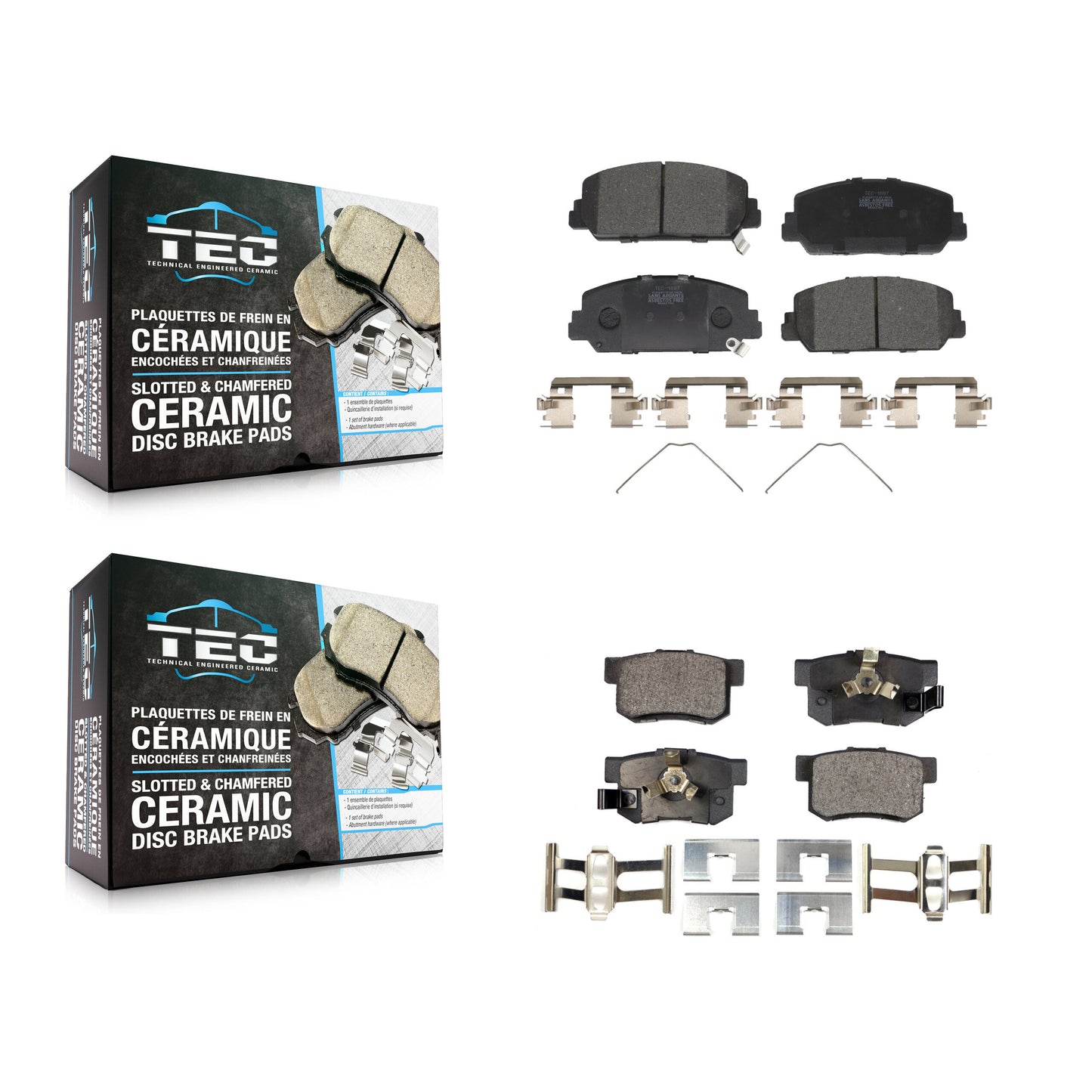 [Avant + Arrière] Kit de plaquette (céramique) de frein pour 2013-2018 Acura RDX KTC-100283