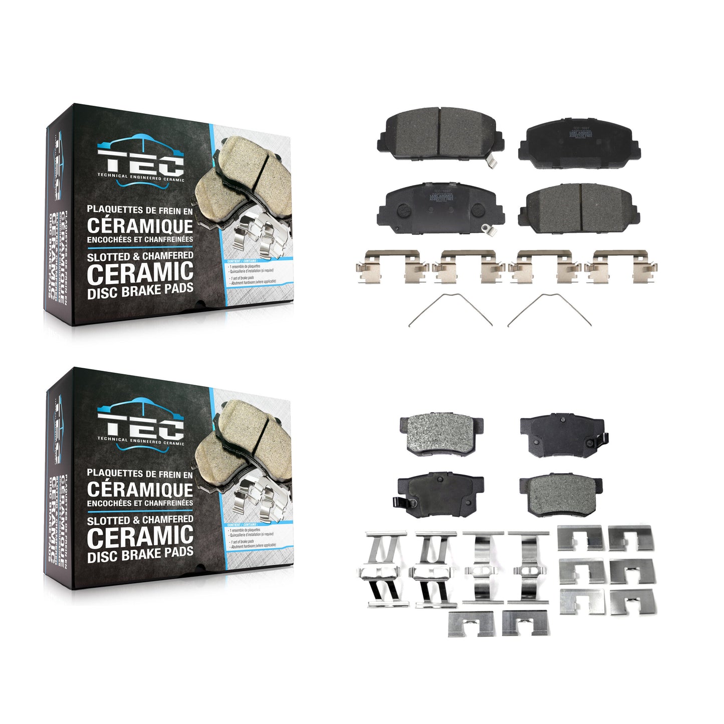 [Avant + Arrière] Kit de plaquette (céramique) de frein pour 2016-2022 Acura ILX KTC-100286
