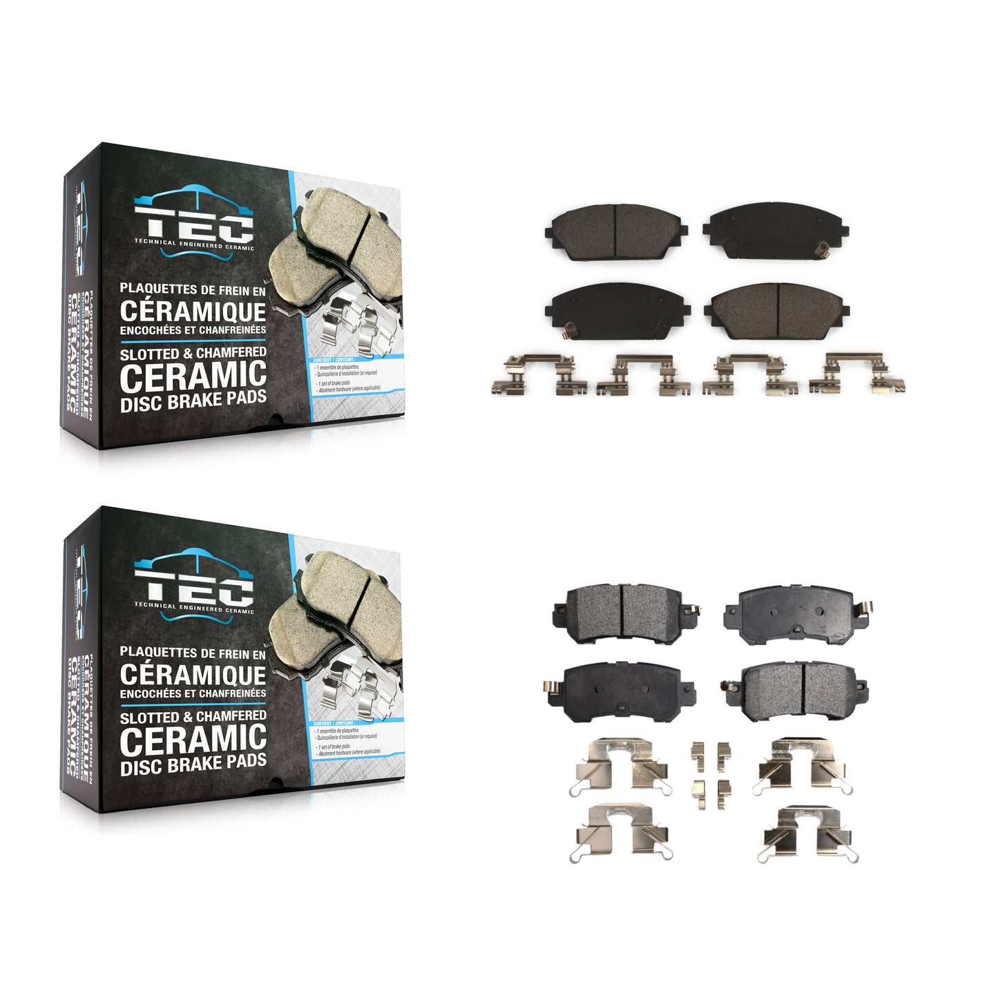 [Avant + Arrière] Kit de plaquette (céramique) de frein pour 2016-2018 Mazda CX-3 KTC-100292