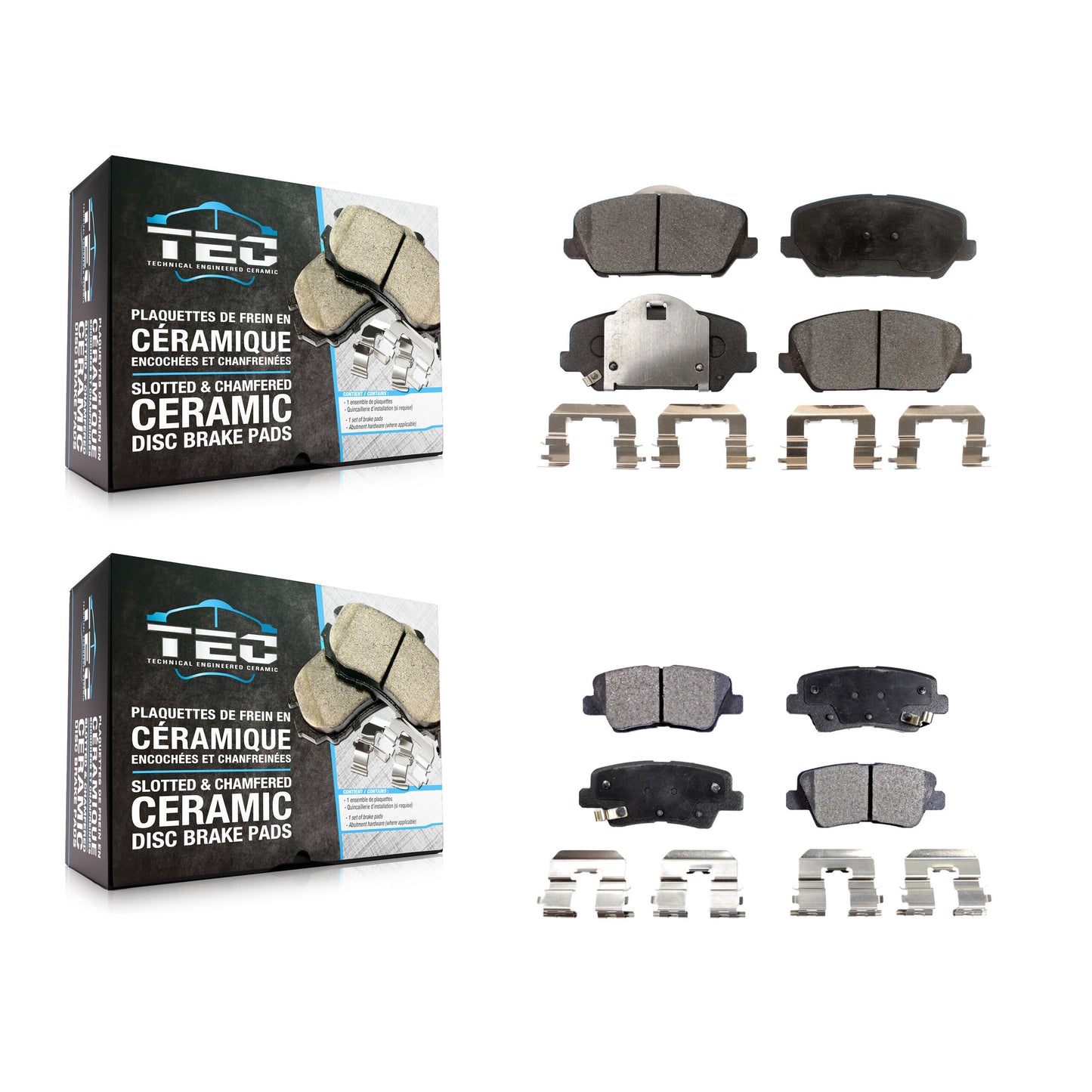 [Avant + Arrière] Kit de plaquette (céramique) de frein pour Kia Forte Forte5 Koup KTC-100294