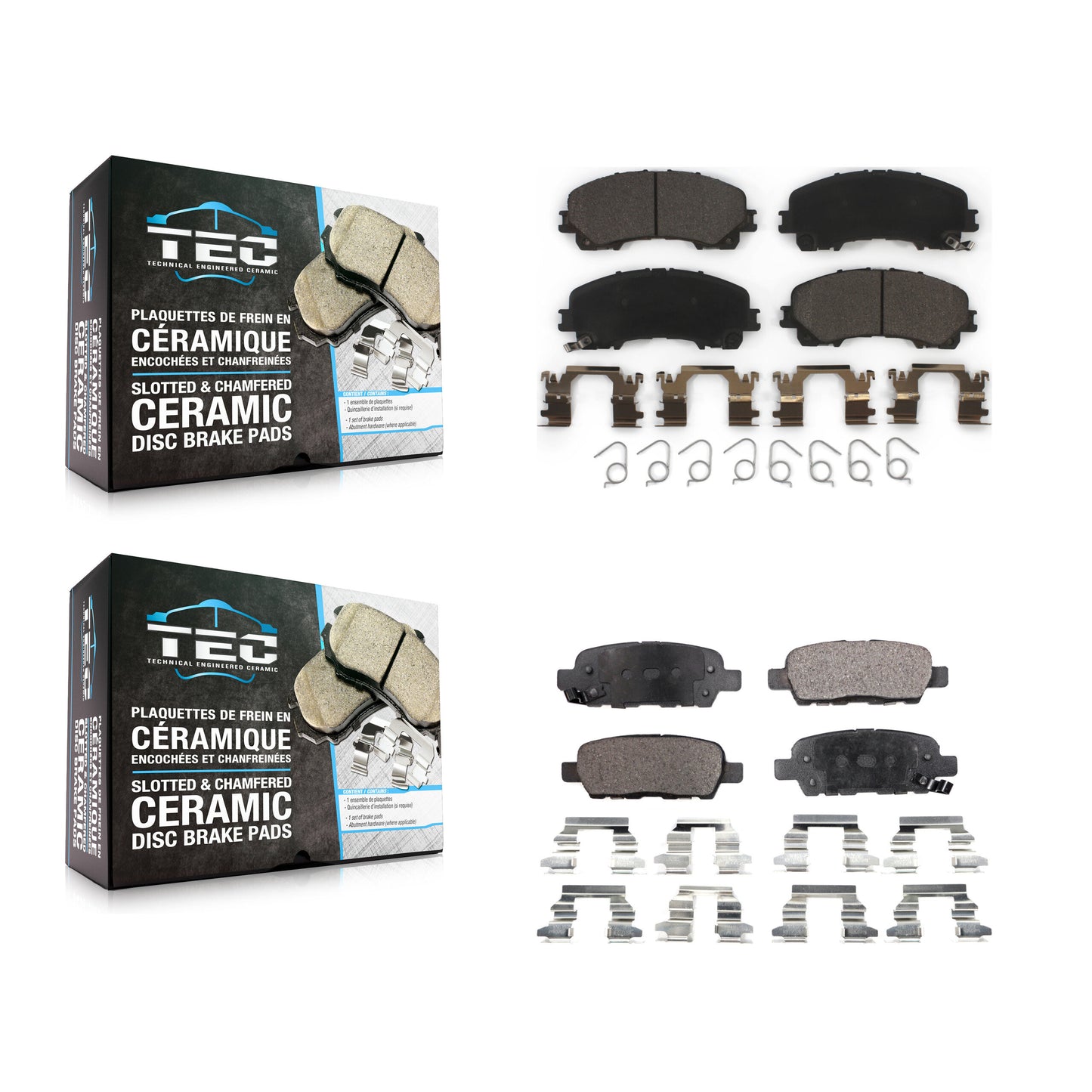 [Avant + Arrière] Kit de plaquette (céramique) de frein pour Nissan Rogue INFINITI Q50 QX50 Q60 KTC-100295