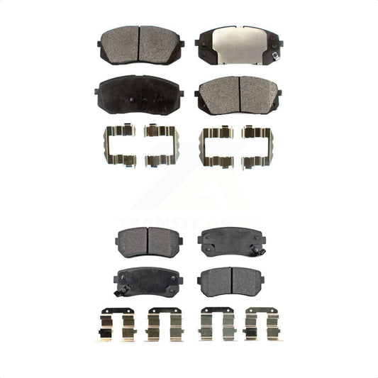 [Avant + Arrière] Kit de plaquette (céramique) de frein pour 2015 Hyundai Sonata GAS engine avec Manual Parking KTC-100302 par TEC