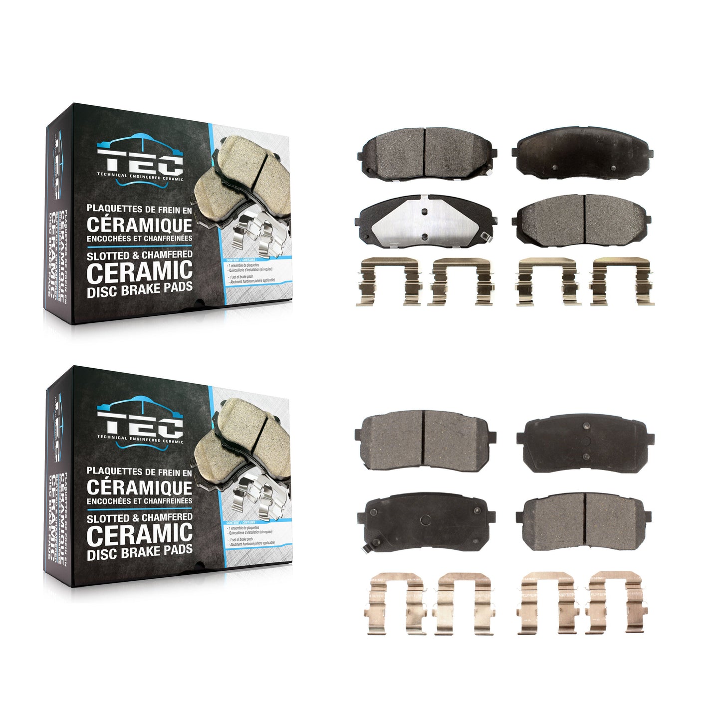 [Avant + Arrière] Kit de plaquette (céramique) de frein pour 2015-2020 Kia Sedona KTC-100304