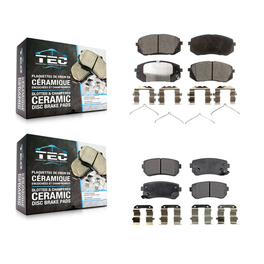 [Avant + Arrière] Kit de plaquette (céramique) de frein pour 2015-2016 Hyundai Sonata GAS engine avec Manual Parking KTC-100306