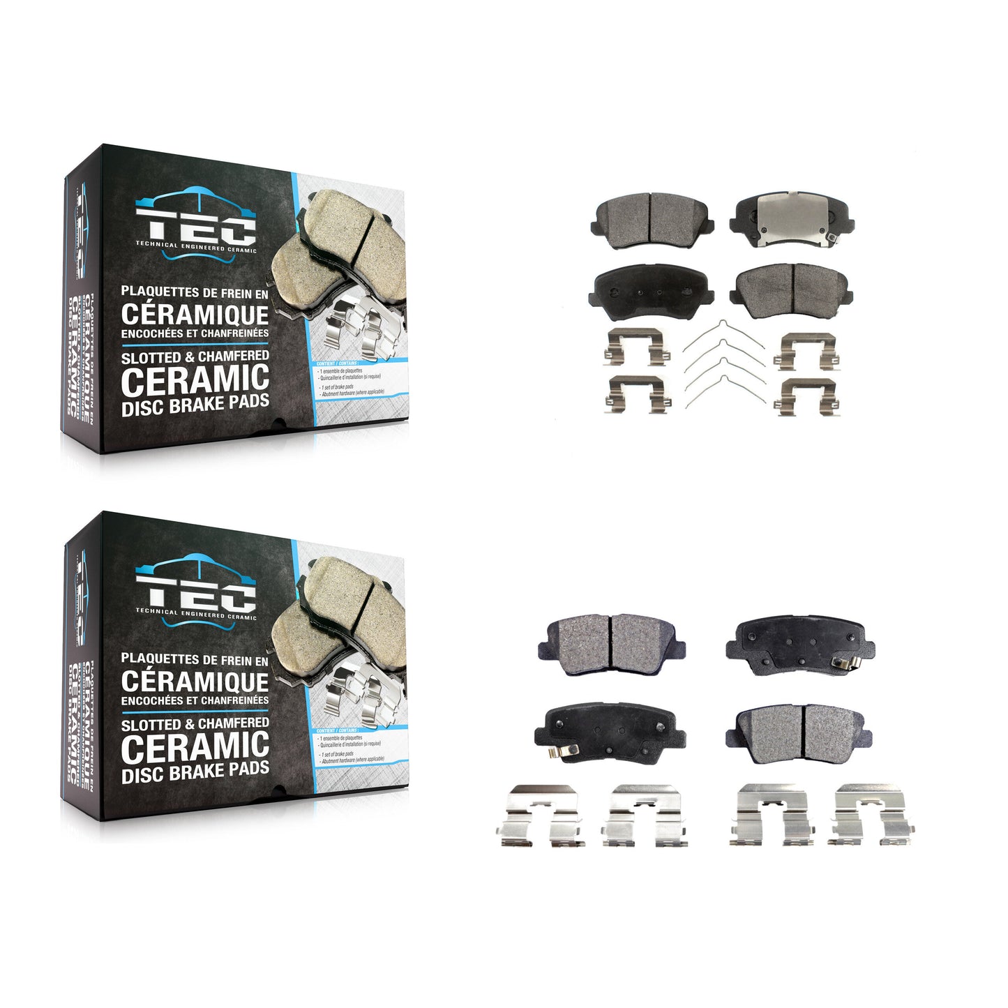 [Avant + Arrière] Kit de plaquette (céramique) de frein pour Kia Forte Hyundai Elantra GT Forte5 Koup KTC-100309