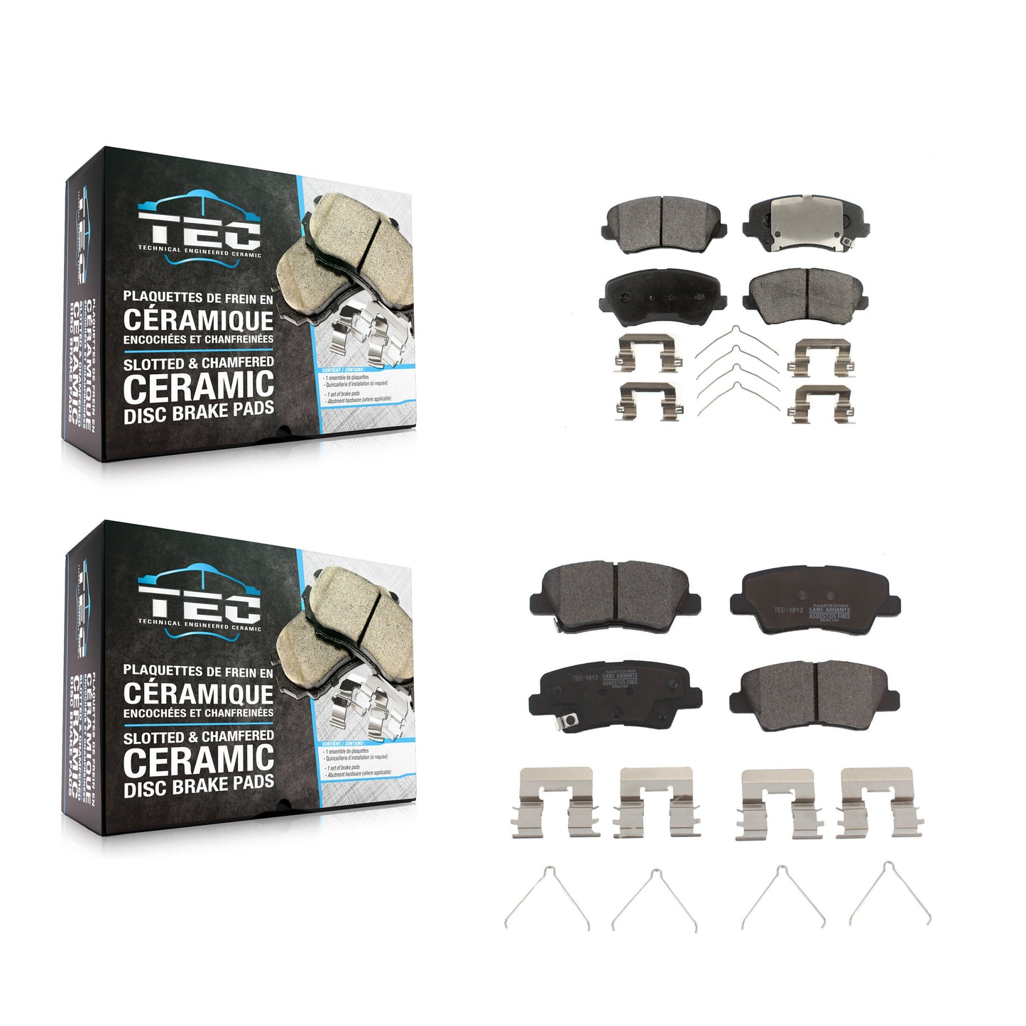 [Avant + Arrière] Kit de plaquette (céramique) de frein pour Hyundai Veloster Elantra GT KTC-100310