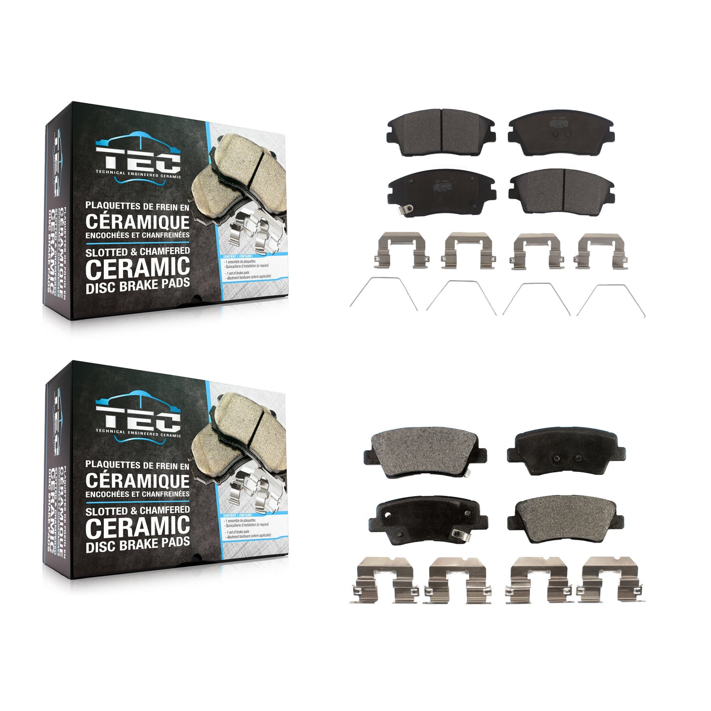 [Avant + Arrière] Kit de plaquette (céramique) de frein pour Hyundai Tucson Kia Sportage KTC-100313