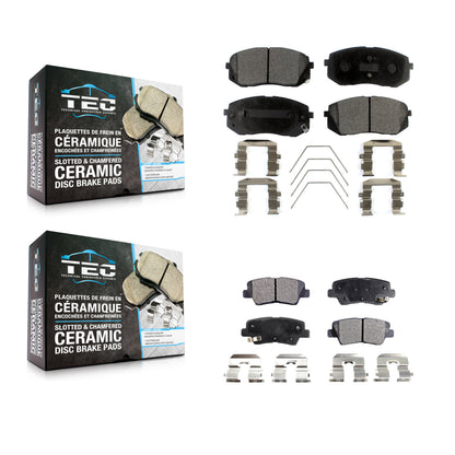 [Avant + Arrière] Kit de plaquette (céramique) de frein pour 2016 Hyundai Sonata GAS engine avec Electric Parking KTC-100314