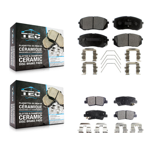[Avant + Arrière] Kit de plaquette (céramique) de frein pour 2016 Hyundai Sonata GAS engine avec Electric Parking KTC-100314