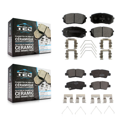 [Avant + Arrière] Kit de plaquette (céramique) de frein pour Kia Optima Soul Hyundai Elantra GT Veloster EV Kona Forte Forte5 KTC-100315