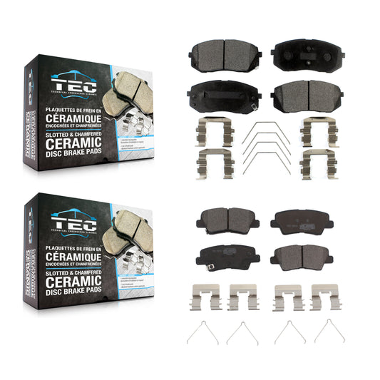 [Avant + Arrière] Kit de plaquette (céramique) de frein pour Kia Optima Soul Hyundai Elantra GT Veloster EV Kona Forte Forte5 KTC-100315