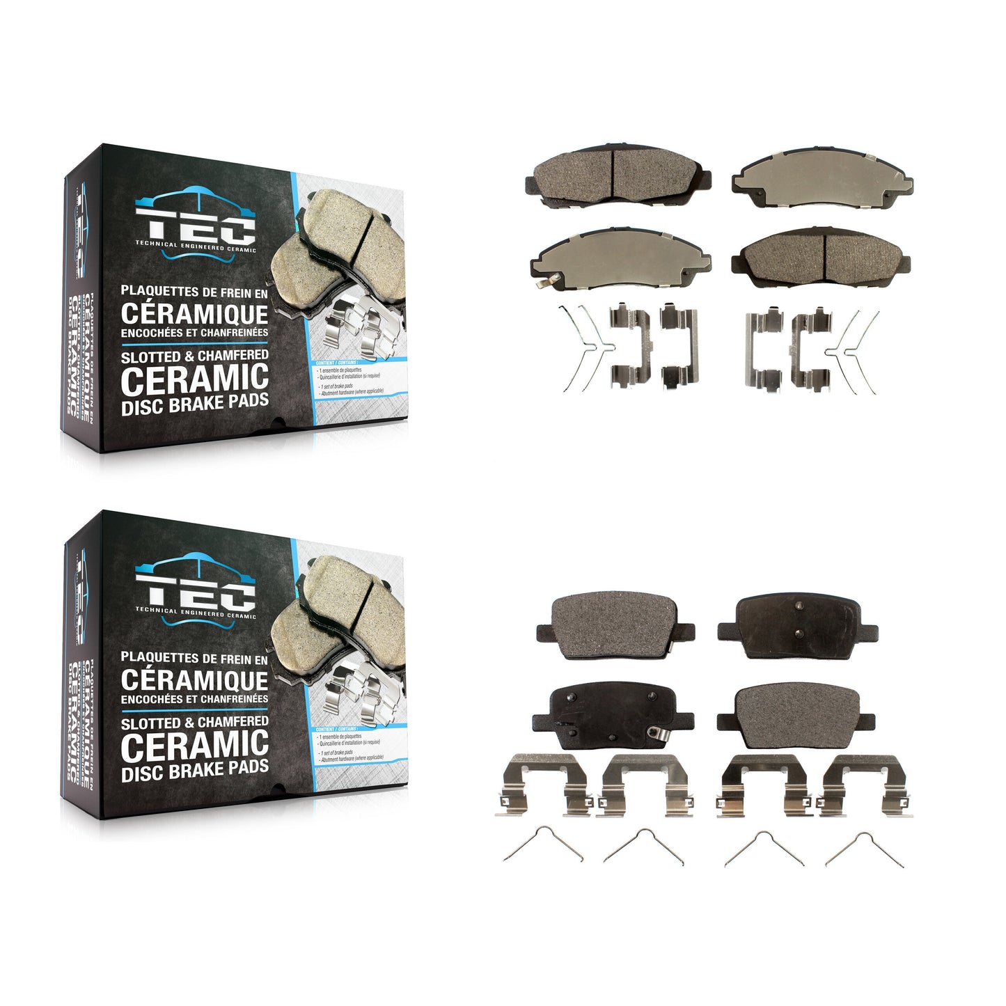 [Avant + Arrière] Kit de plaquette (céramique) de frein pour Chevrolet Traverse GMC Acadia Cadillac XT5 Buick Enclave Blazer XT6 KTC-100317