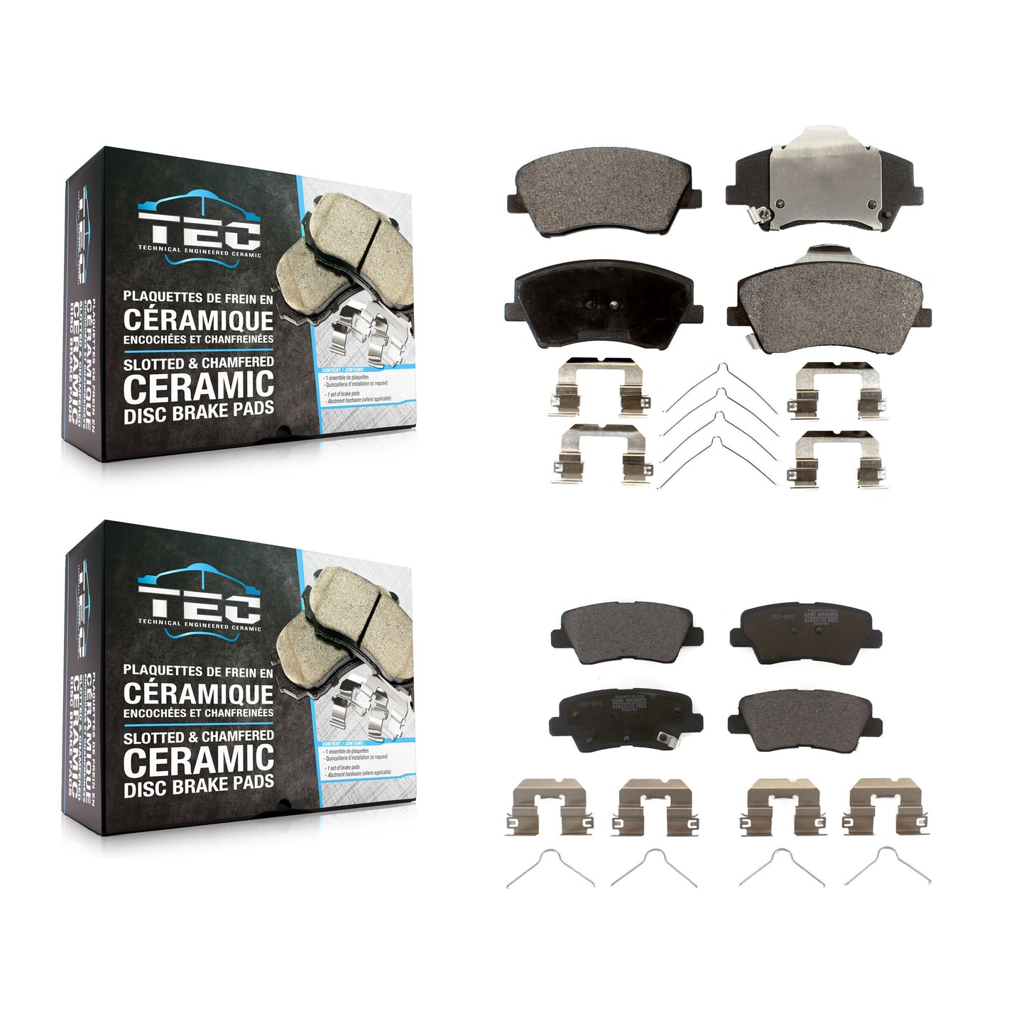 [Avant + Arrière] Kit de plaquette (céramique) de frein pour Hyundai Elantra Kia Niro Ioniq KTC-100318
