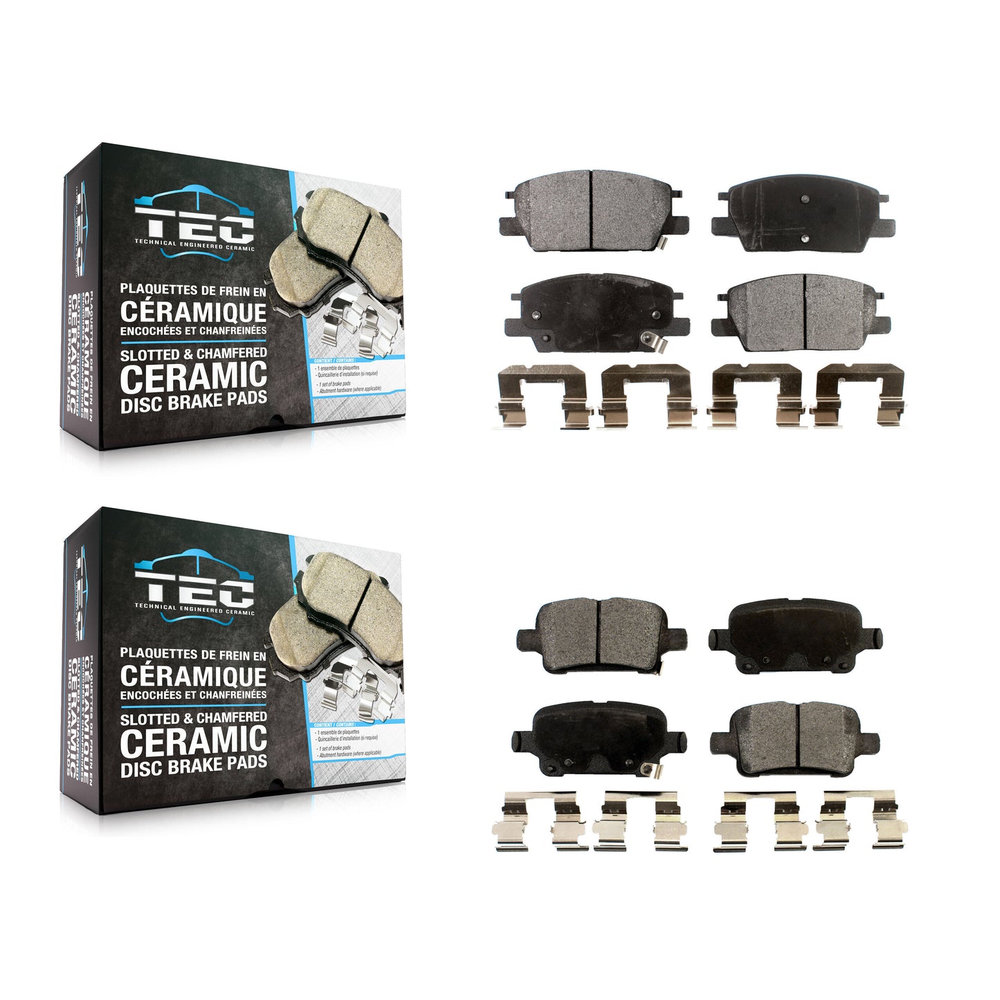 [Avant + Arrière] Kit de plaquette (céramique) de frein pour Chevrolet Equinox Malibu GMC Terrain Buick LaCrosse Regal TourX Sportback KTC-100319