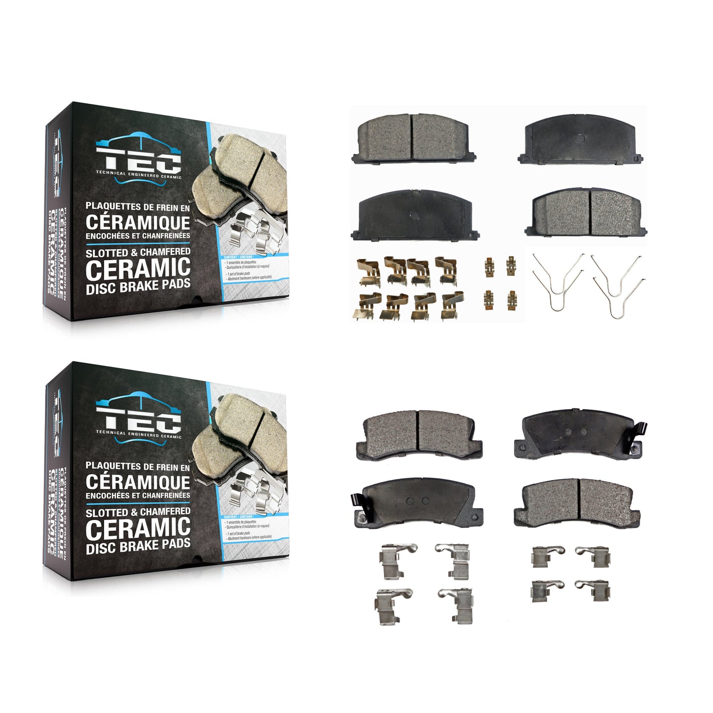 [Avant + Arrière] Kit de plaquette (céramique) de frein pour Toyota Corolla Celica Geo Prizm Chevrolet Nova KTC-100320
