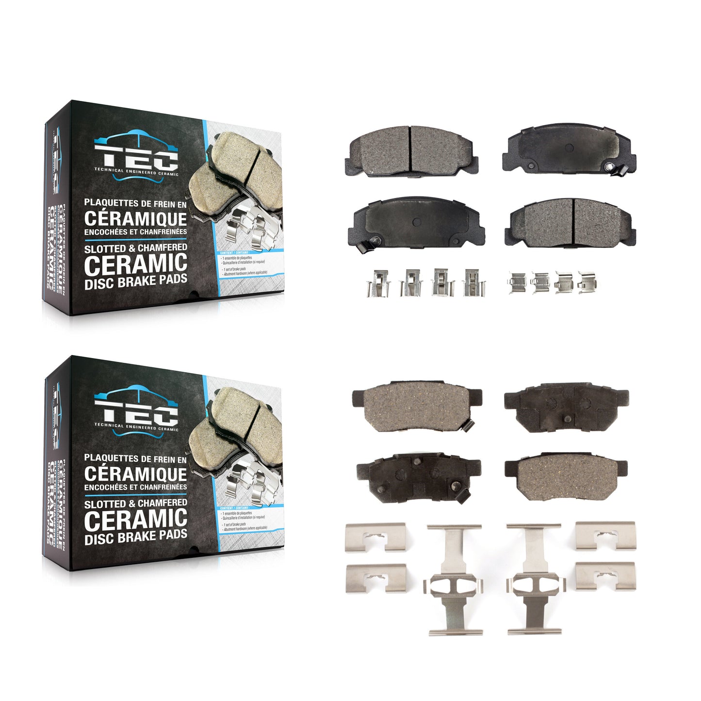 [Avant + Arrière] Kit de plaquette (céramique) de frein pour Honda Civic del Sol KTC-100321